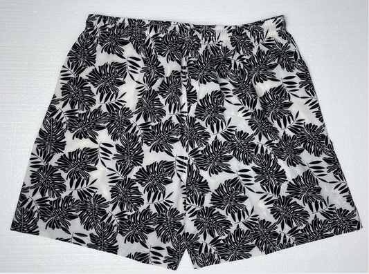 Plus-size beach shirt Printed shirt Black and white