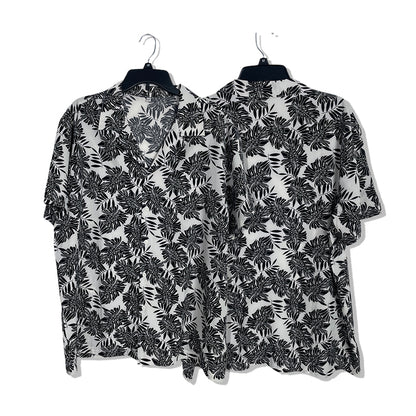 Plus-size beach shirt set Printed shirt  Beach Short-Sleeved Holiday Two-Piece Set Ice-silk loose-fitting