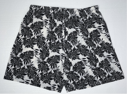 Plus-size beach shirt Printed shirt Black and white